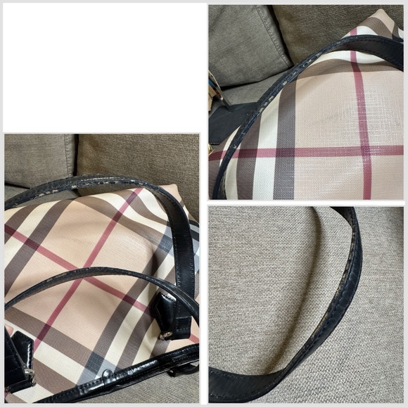Burberry Pink and Black Checkered Tote - Picture 9 of 9